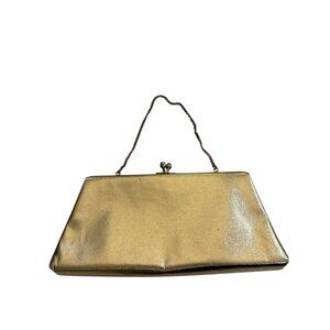 Vintage Gold Evening Clutch With Chain Strap